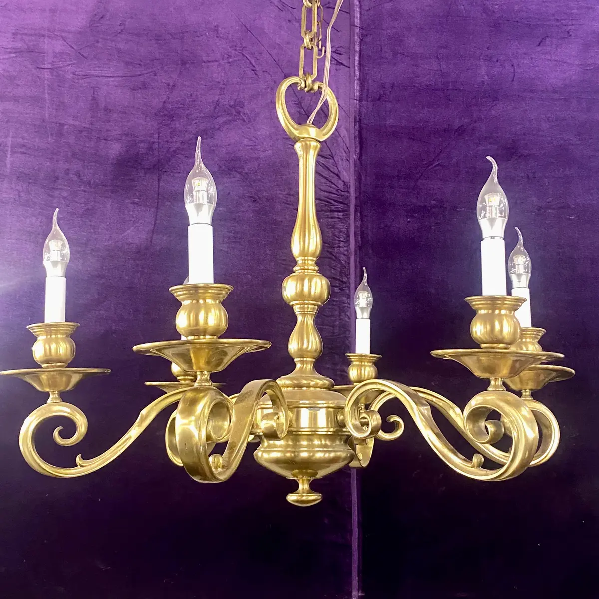 Elegant French Brass Chandelier - Sold 1
