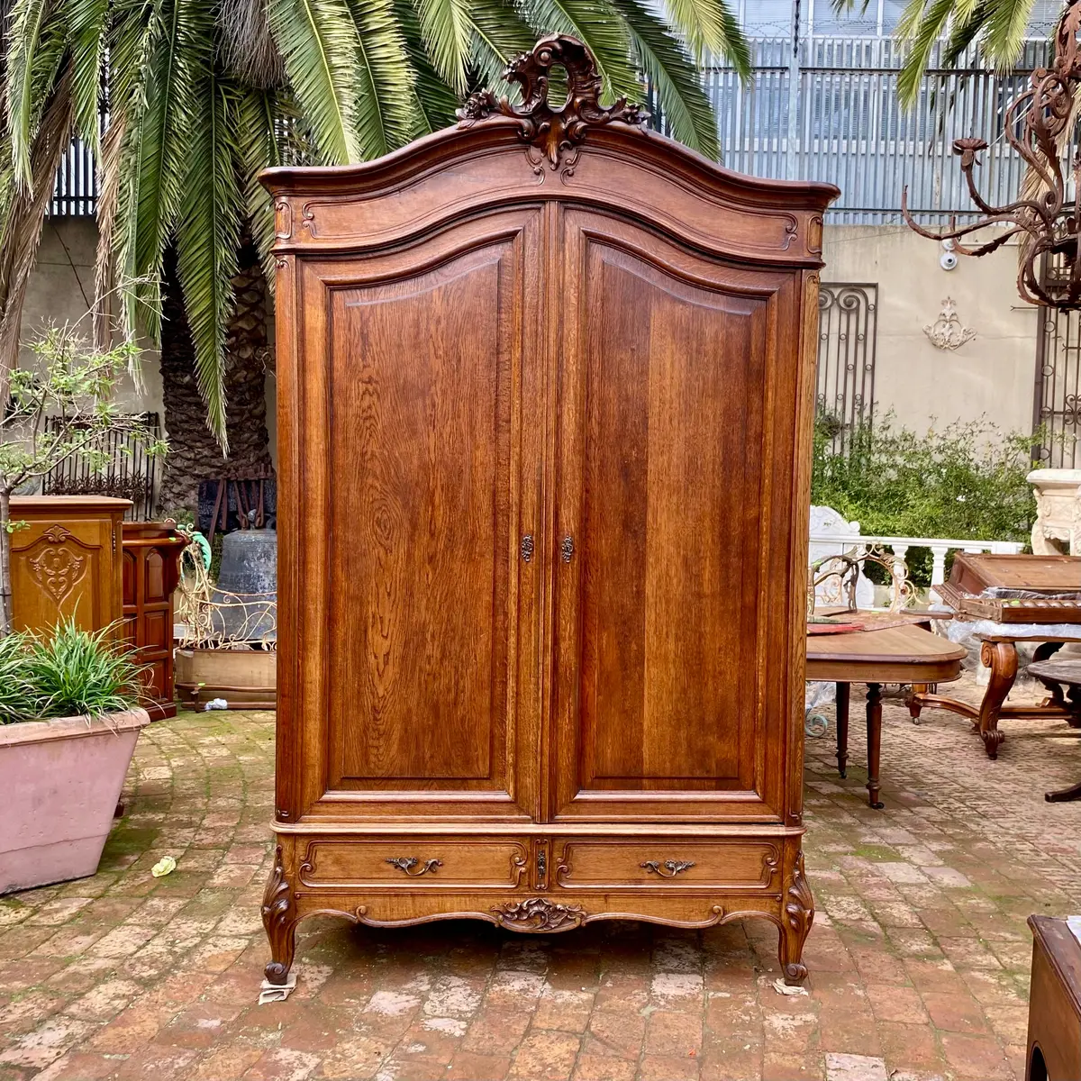 Antique French Oak Double Door Armoire - Sold 1