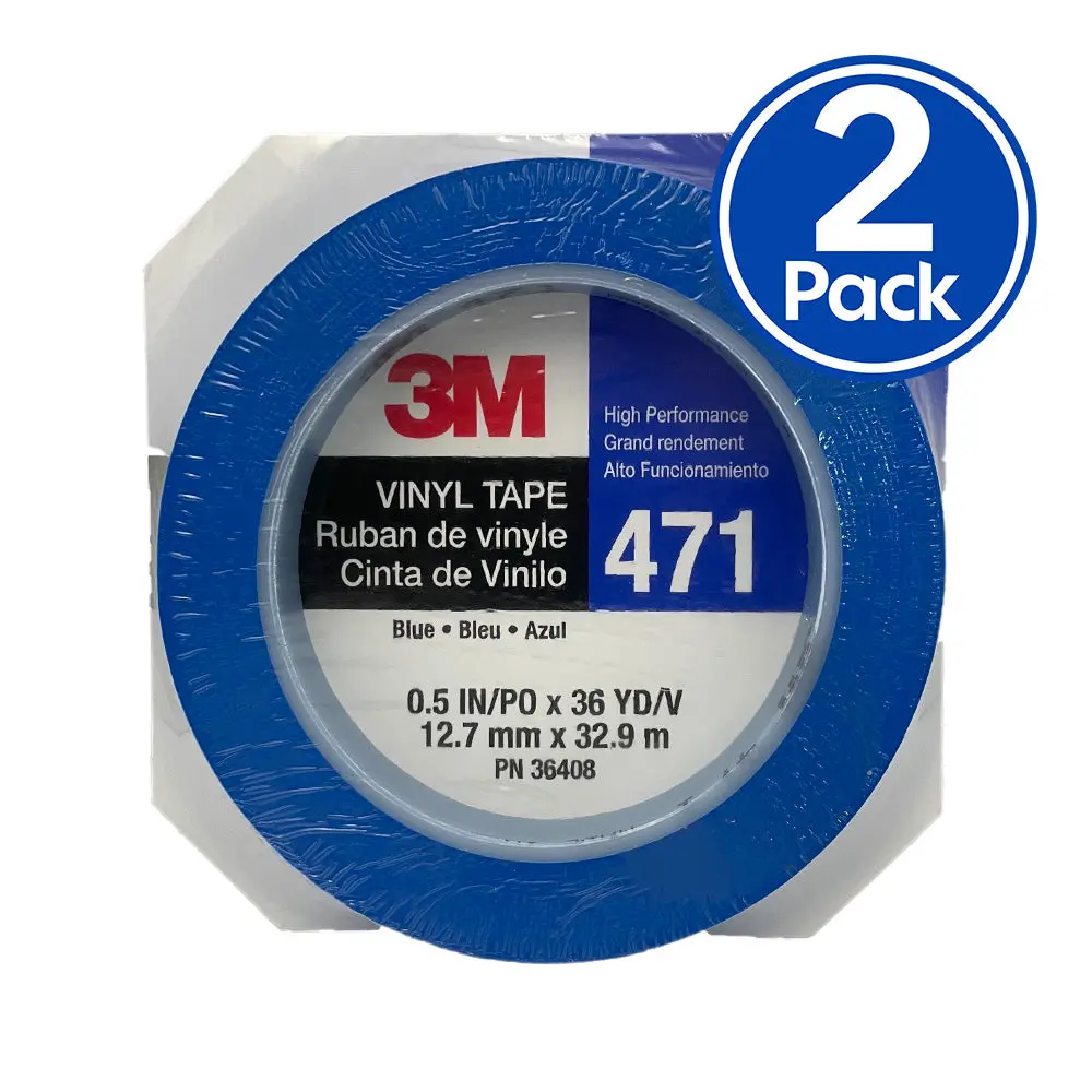 3M 36408 Fine Line Vinyl Tape 471 Blue 12Mm X 33M X 2 Pack For Edge Painting 1