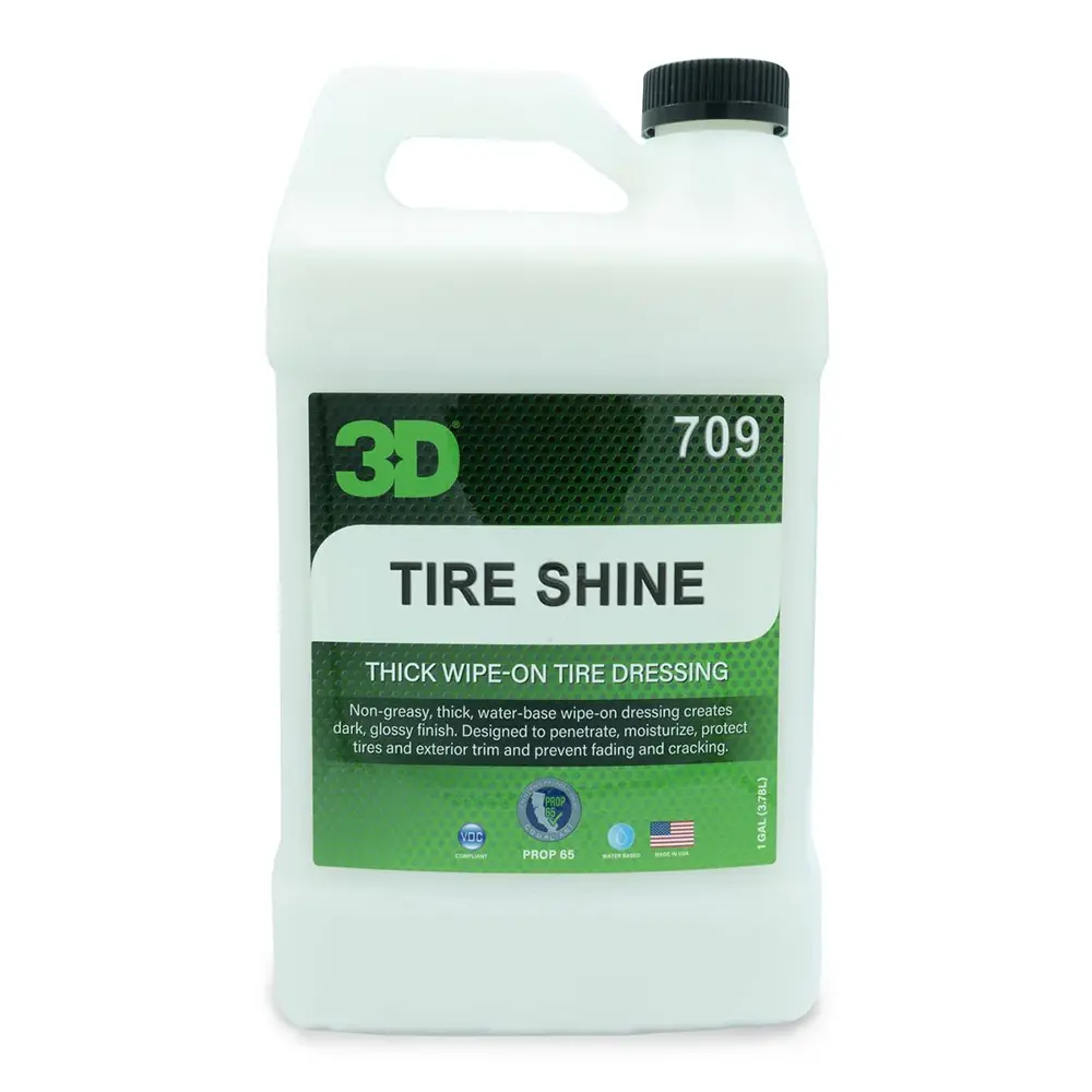 3D 709 Tire Shine 3.78L Thick Wipe-On Tyre Dressing Water Based Gel 1