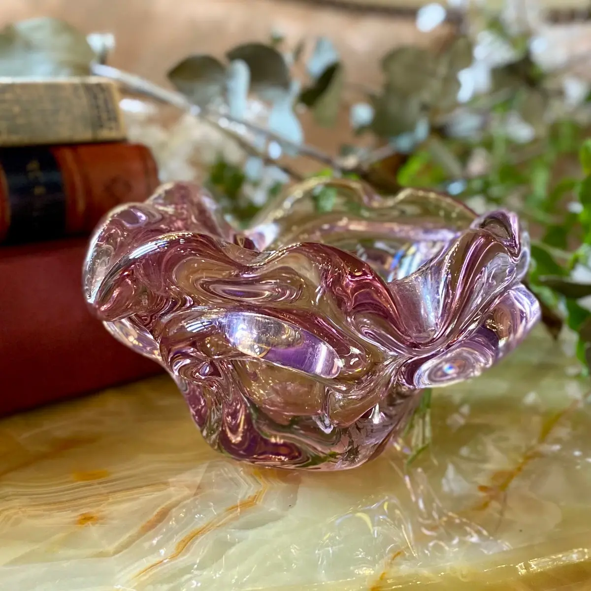 Gorgeous Lilac Blooming Murano Ashtray - Sold 1
