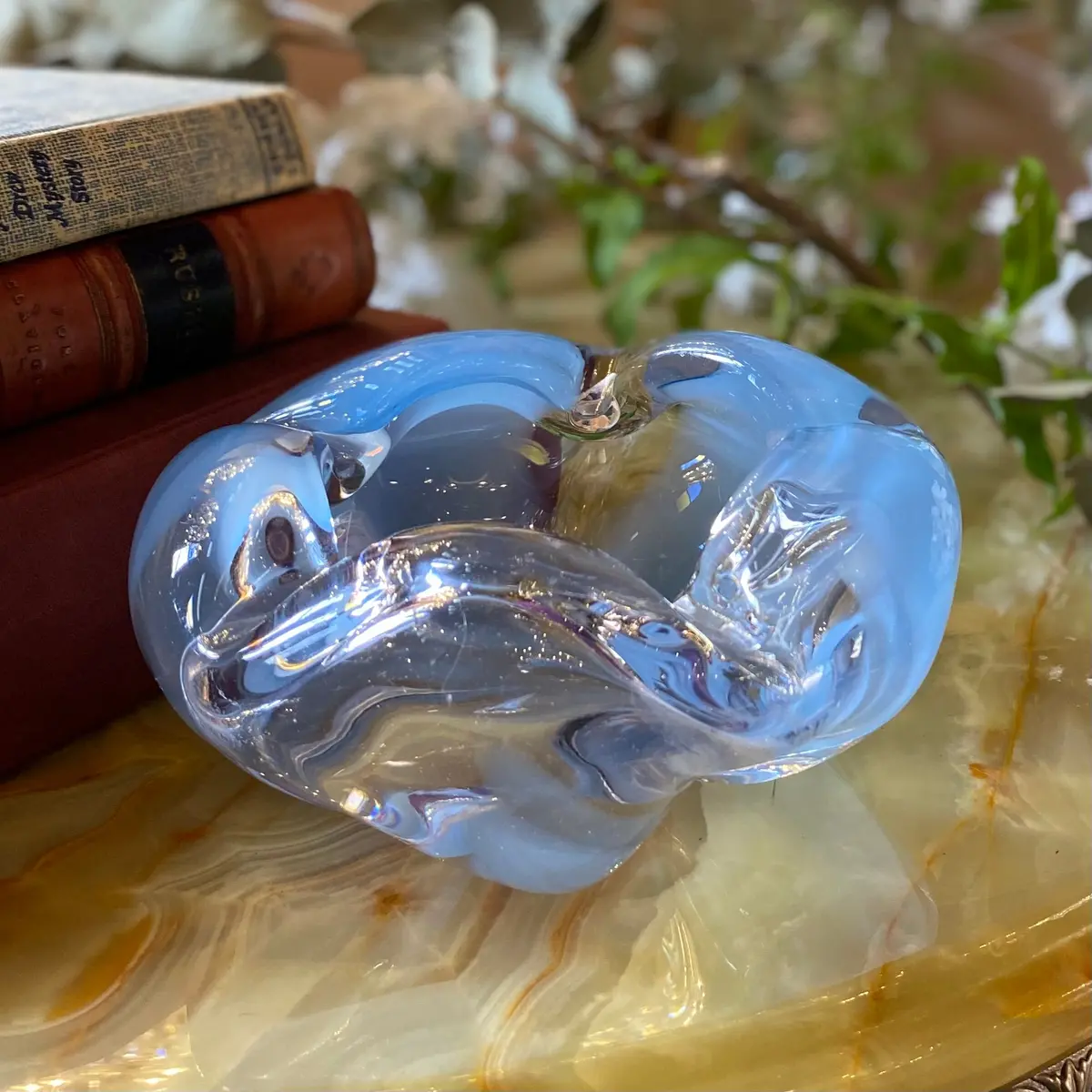 Vintage Powder Blue Murano Ashtray 1