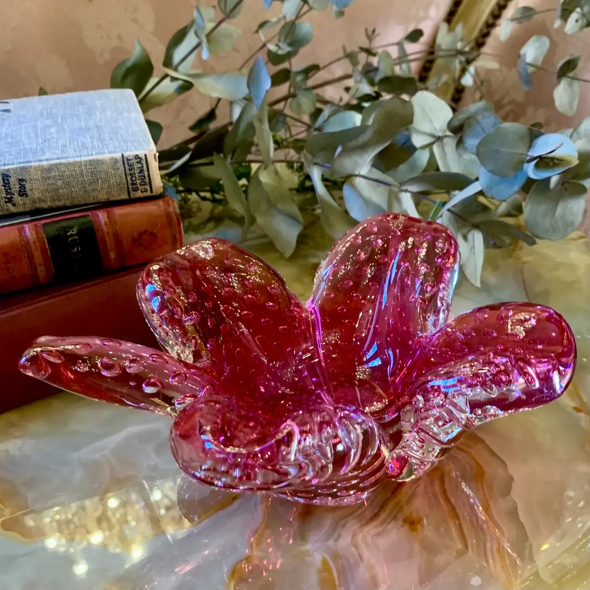 Vibrant Pink Murano Ashtray 1