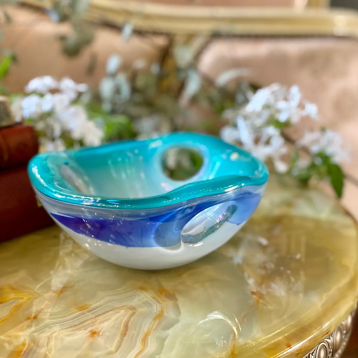 Unique Vintage Iridescent Undertone Murano With Holes - Sold 2