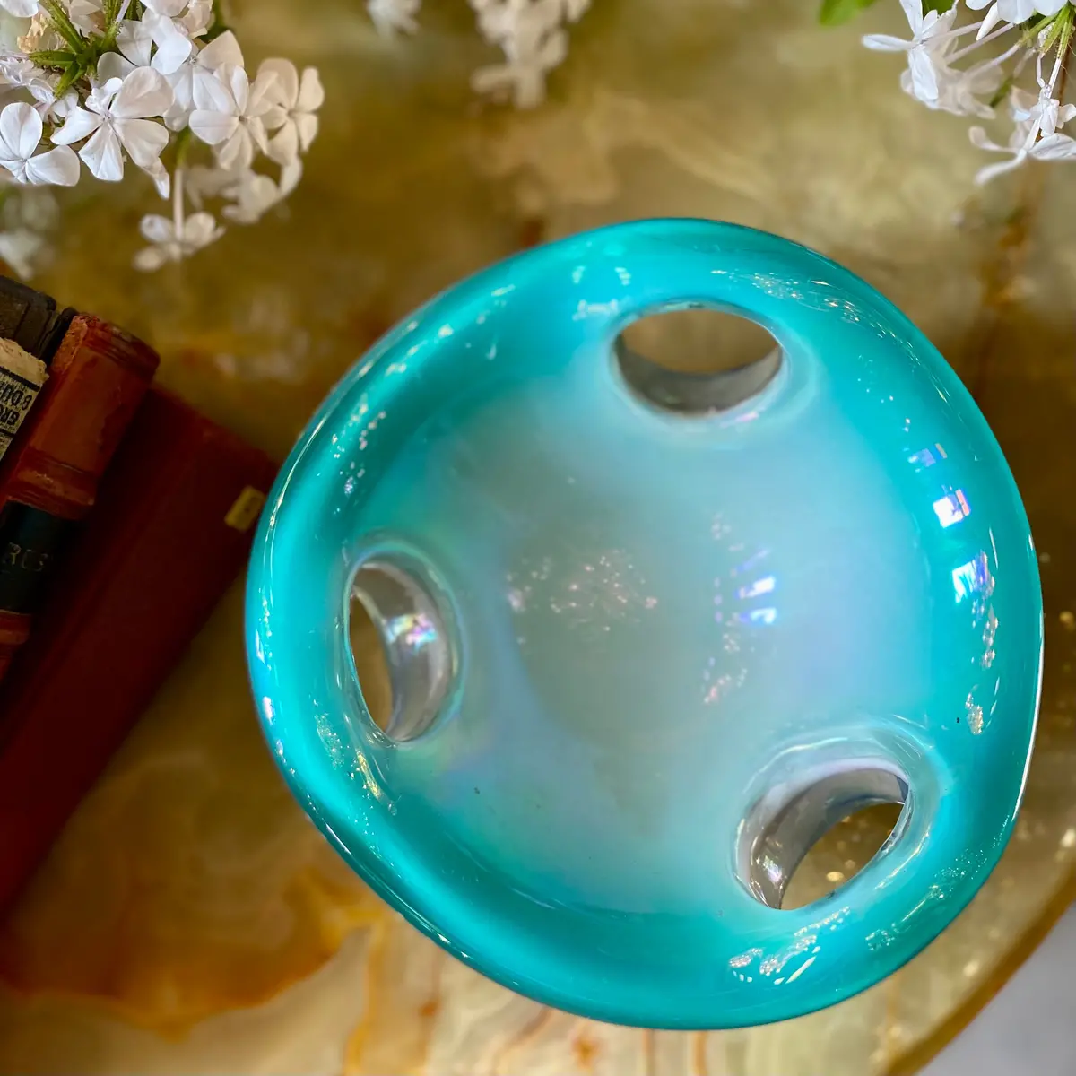 Unique Vintage Iridescent Undertone Murano With Holes - Sold 1