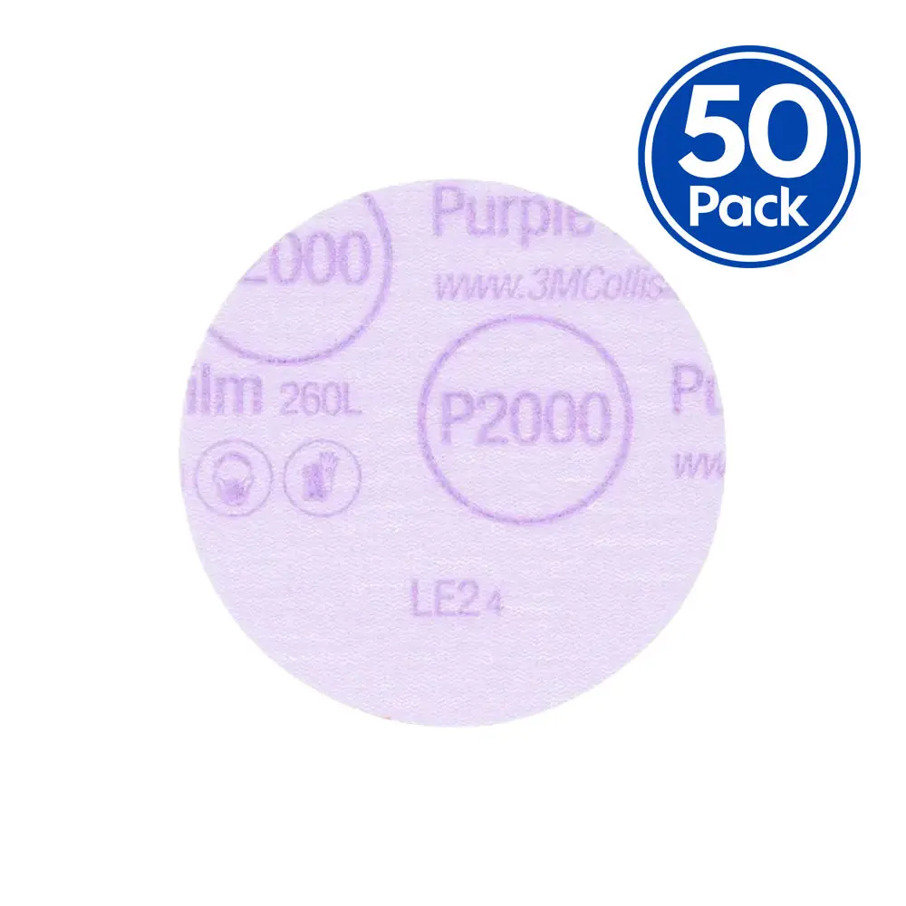 3M 30366 Hookit Purple Finishing Film Disc 260L 150Mm P2000 X 50 Pack 1