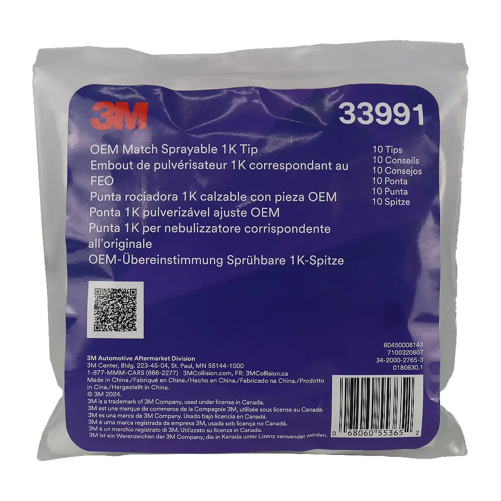 3M Oem Match Sprayable 1K Tip 33991 10 Pack Seam Sealer Nozzles 1