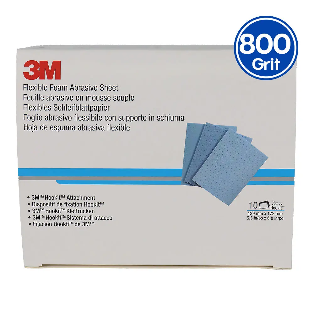 3M 33533 Flexible Foam Abrasive Sheet P800 139Mm X 172Mm 10 Pack Sanding Sheets 1