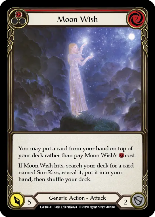 Moon Wish (Red) [Arc185-C] (Arcane Rising)  1St Edition Rainbow Foil 1