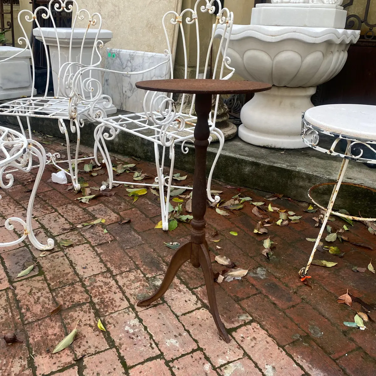 Petite & Rustic Cast Iron Table - Sold 1
