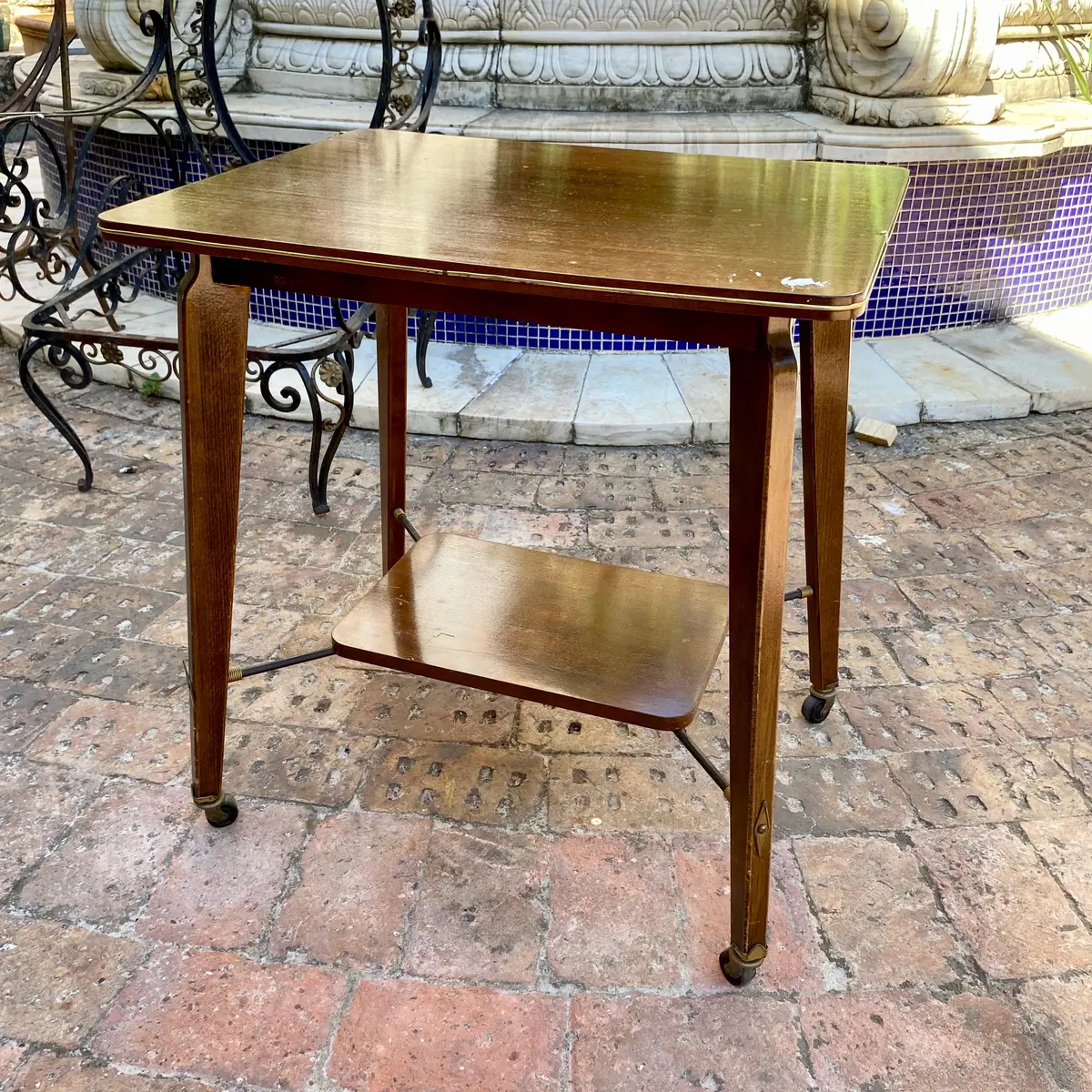 Vintage Retro Dark Wood Trolley - Sold 1