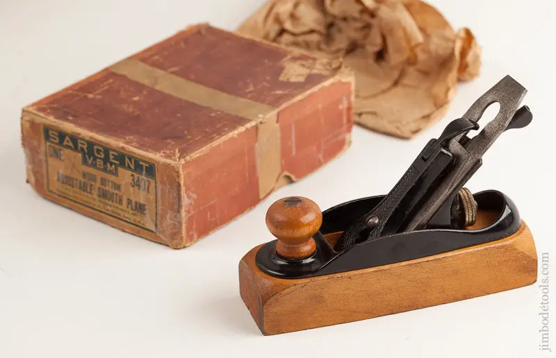 Tiny Sargent No. 3407 Adjustable Smooth Plane Mint In Rare Original Box -- 73286 1