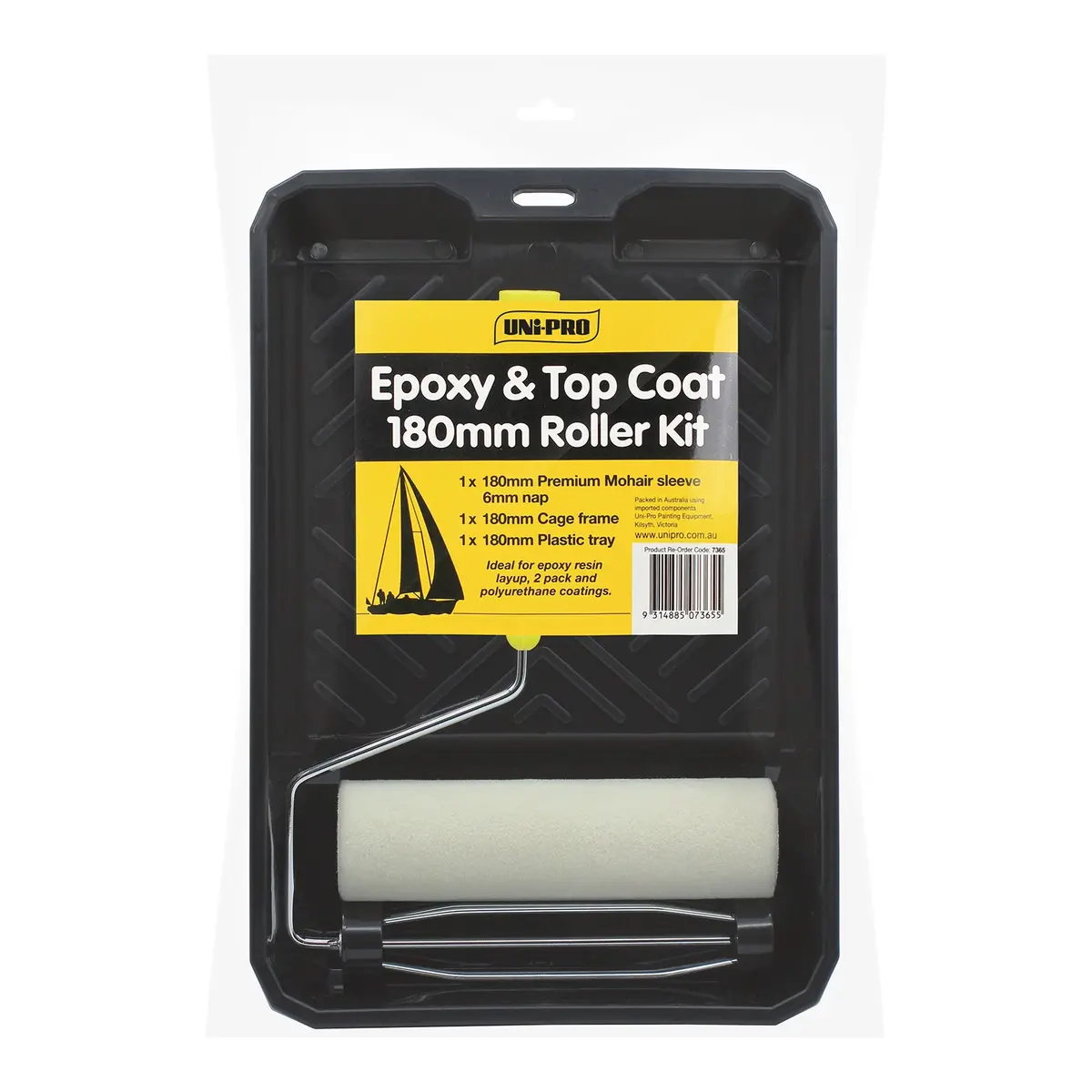 Uni-Pro Marine Epoxy Topcoat Roller Kit 180Mm 6Mm Nap Smooth Finish 1