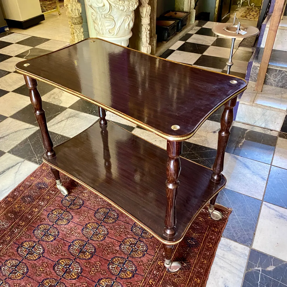 Vintage Dark Wood Server Trolley - Sold 1