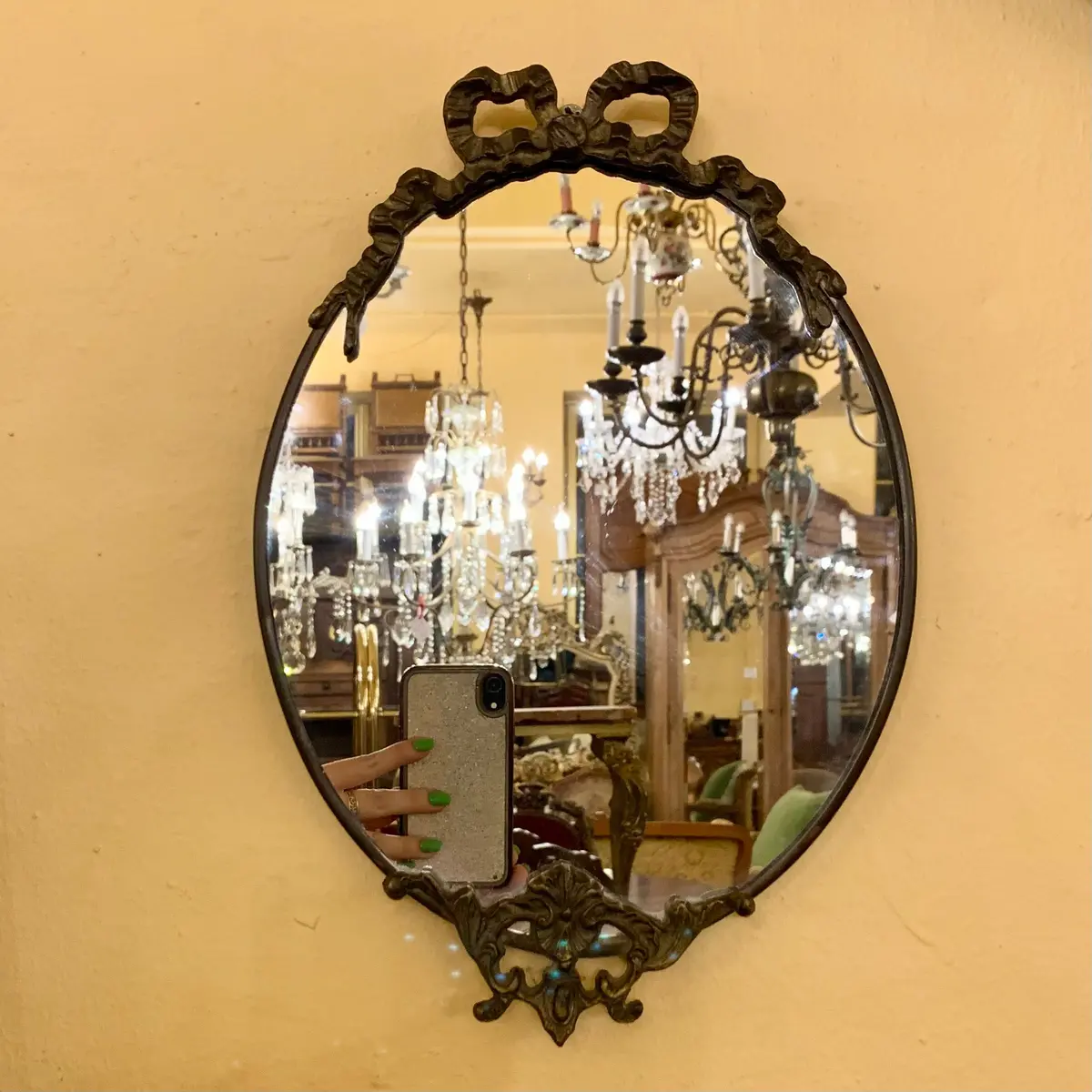 Small And Dainty Cast Brass Mirror - Sold 1