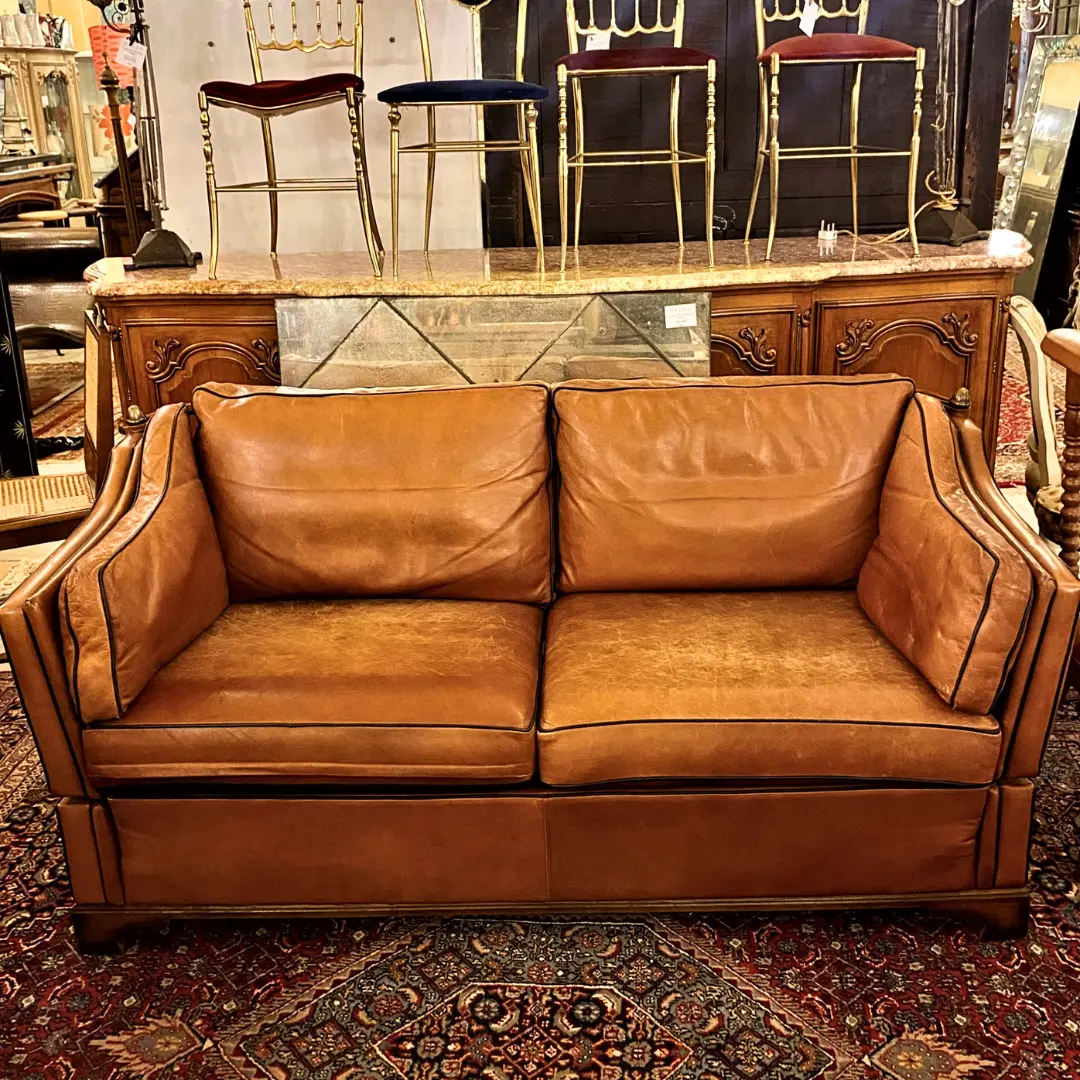 Gorgeous!! Vintage Leather Knoll Sofa - Sold 1