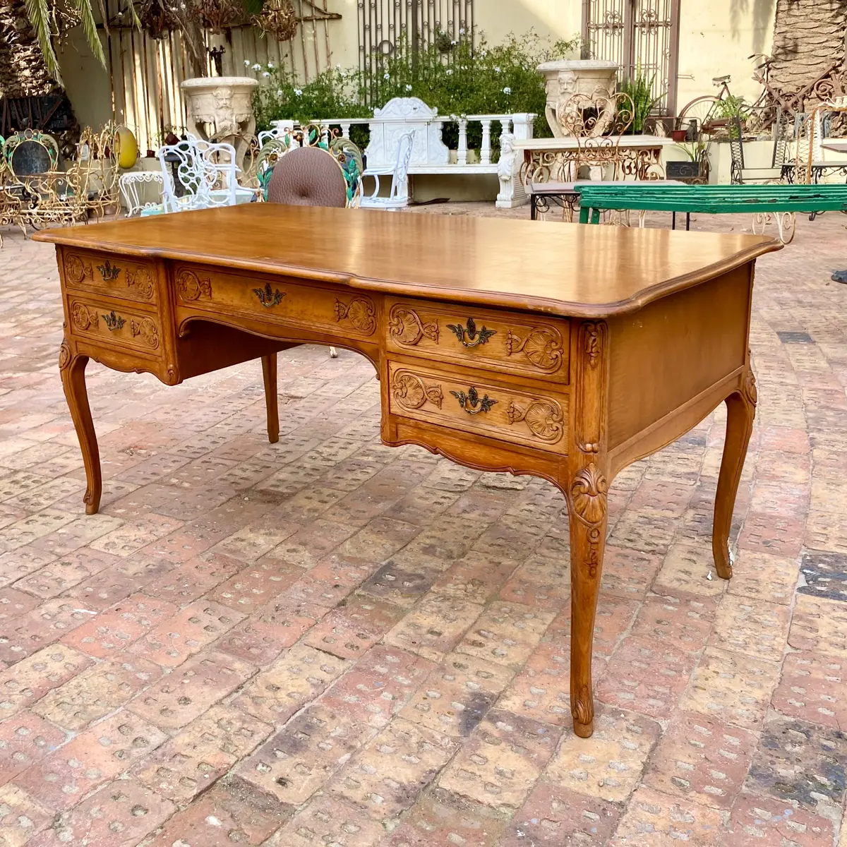 Antique Carved Oak French Desk - Sold 1