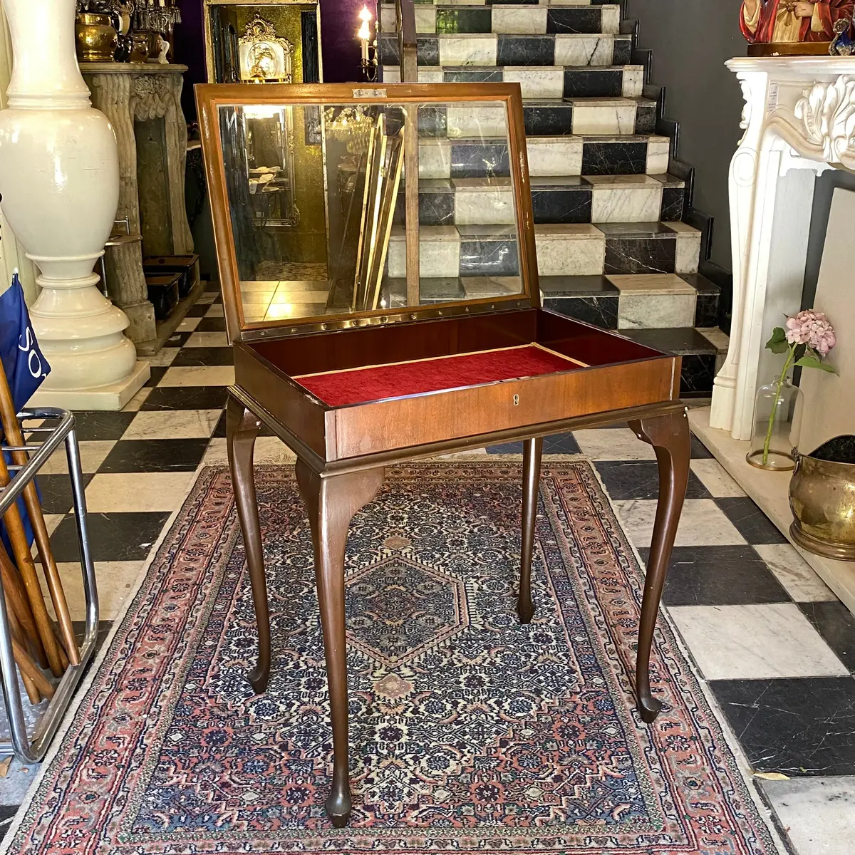 Antique Queen Anne Mahogany Display Cabinet - Sold 1