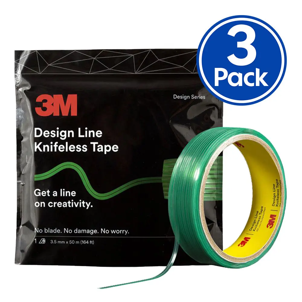 3M Design Line Knifeless Tape Kts-Dl1 Green 3.5Mm X 50M X 3 Rolls 1