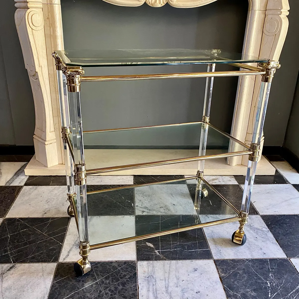 1960'S Brass And Glass Drinks Trolley - Sold 2