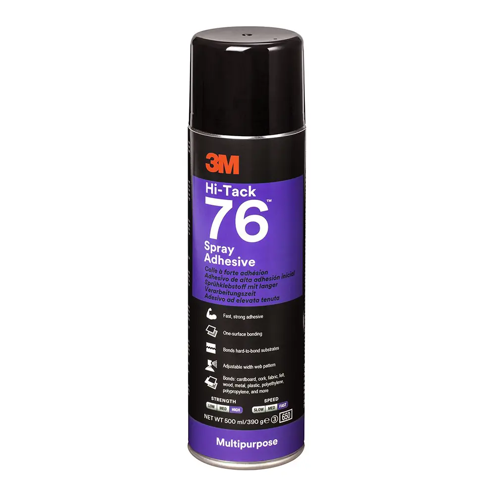 3M Hi-Tack 76 Spray Adhesive Clear 535Ml Bonding Rubber Fabric Felt 1