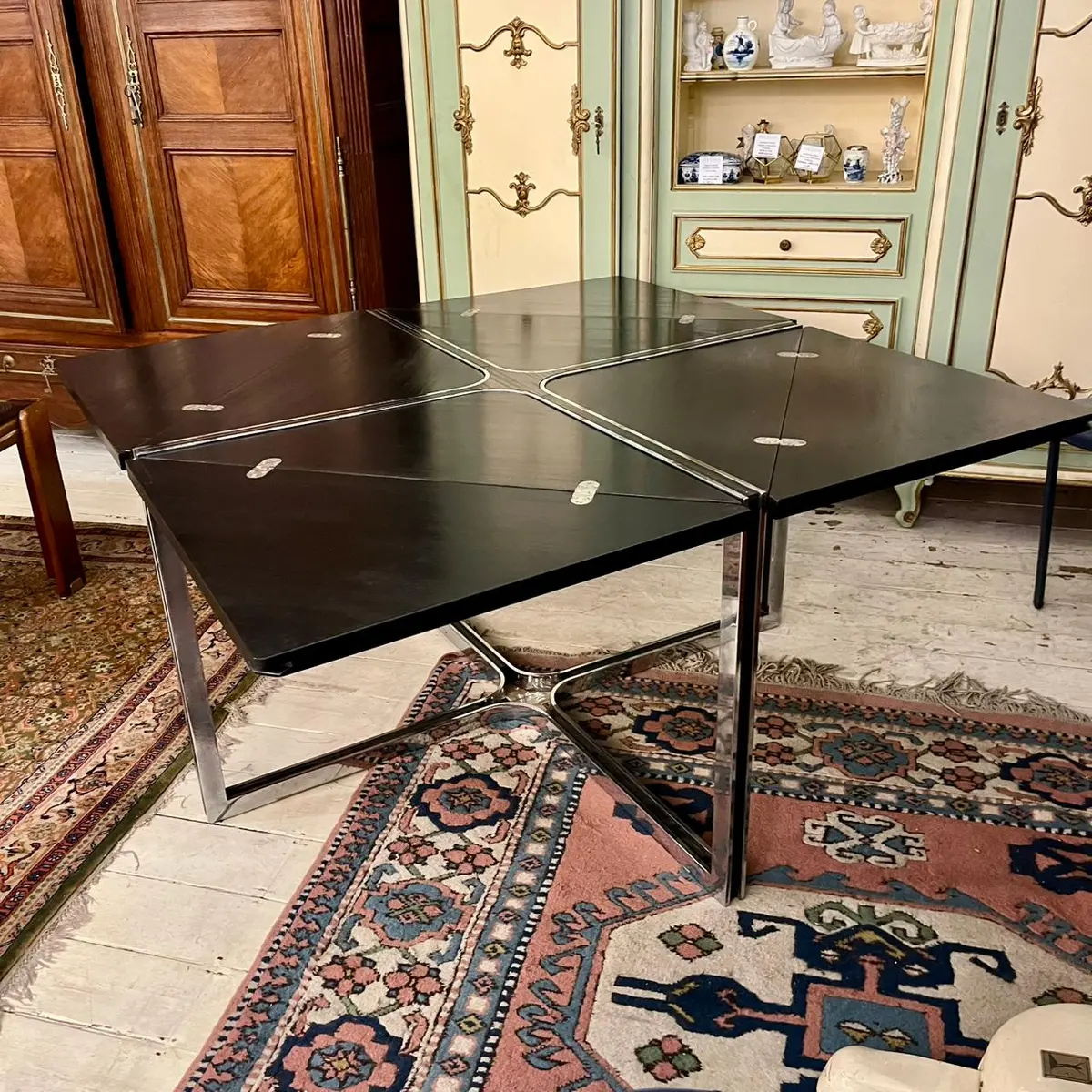 Italian Mid-Century Folding “Envelope” Games Table, In The Style Of Gastone Rinaldi For Theme Italy, C. 1960S–1970S 1