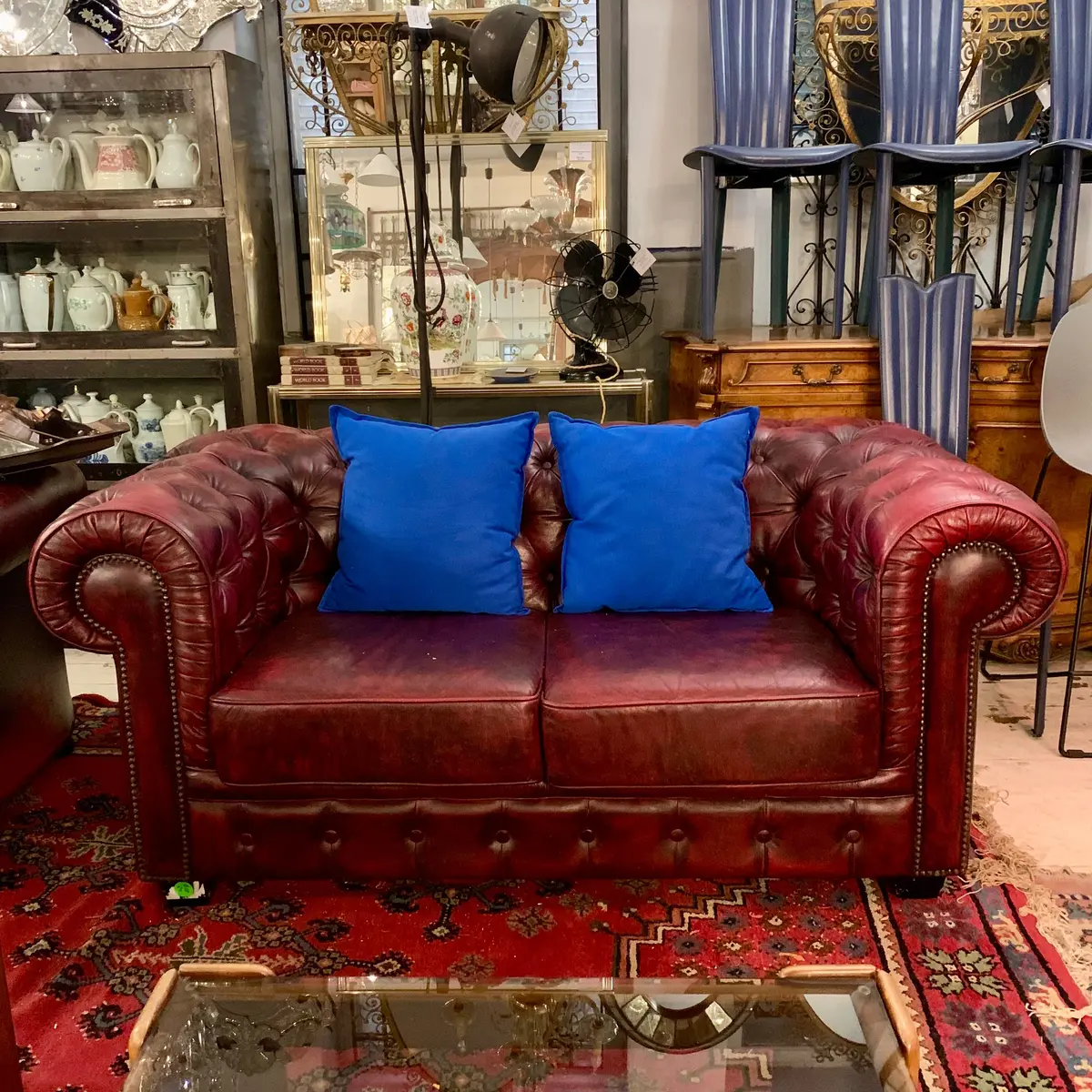 Rich Red Chesterfield Two Seater Sofa - Sold 1