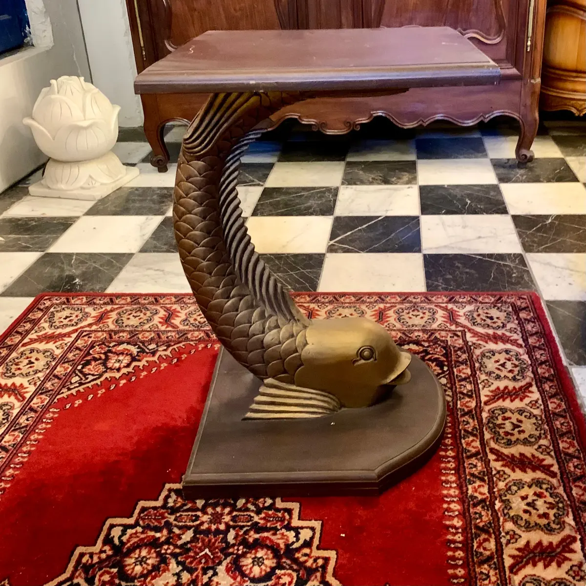 Carved Fish Side Table - Sold 1