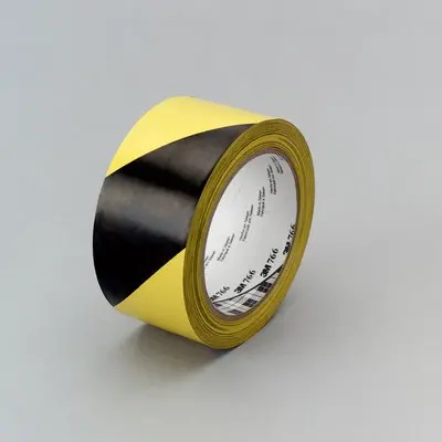 3M 766 Hazard Warning Tape 2" X 36Yds Black/Yellow 1
