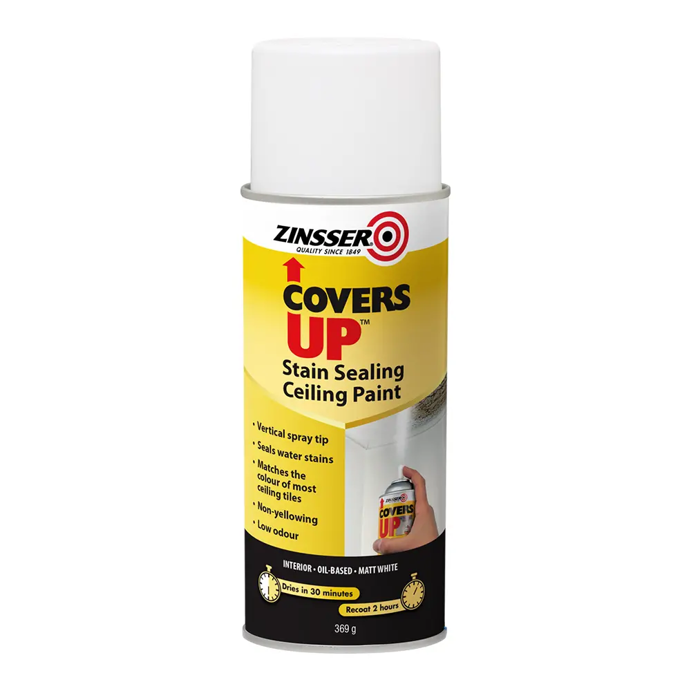 Zinsser Rust-Oleum Covers Up Ceiling Paint & Primer Aerosol 369G White Spray 1