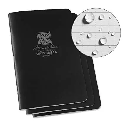 Rite-In-The-Rain - #771Fx Notebook, Universal, Black, Pkg Of 3 1