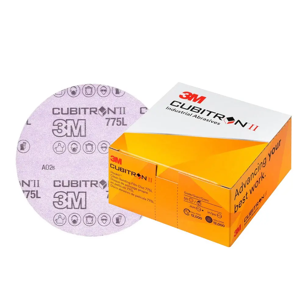 3M Cubitron Ii 64265 Hookit Clean Sanding Film Disc 775L P180+ 150Mm X 50 Pack 1