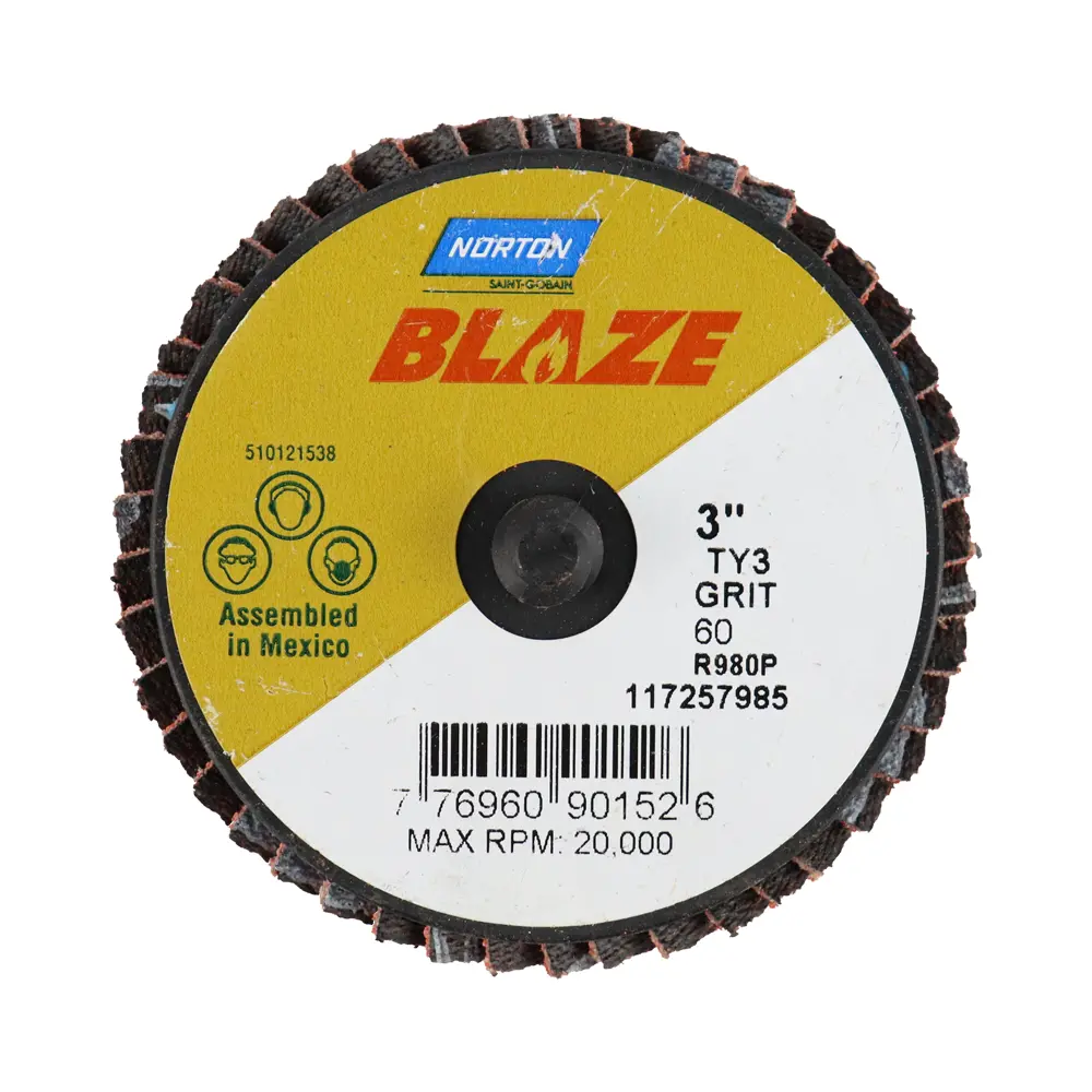 Norton Blaze R980p Quick Change Tr Mini Flap 75Mm 60 Grit - 10 Discs 1