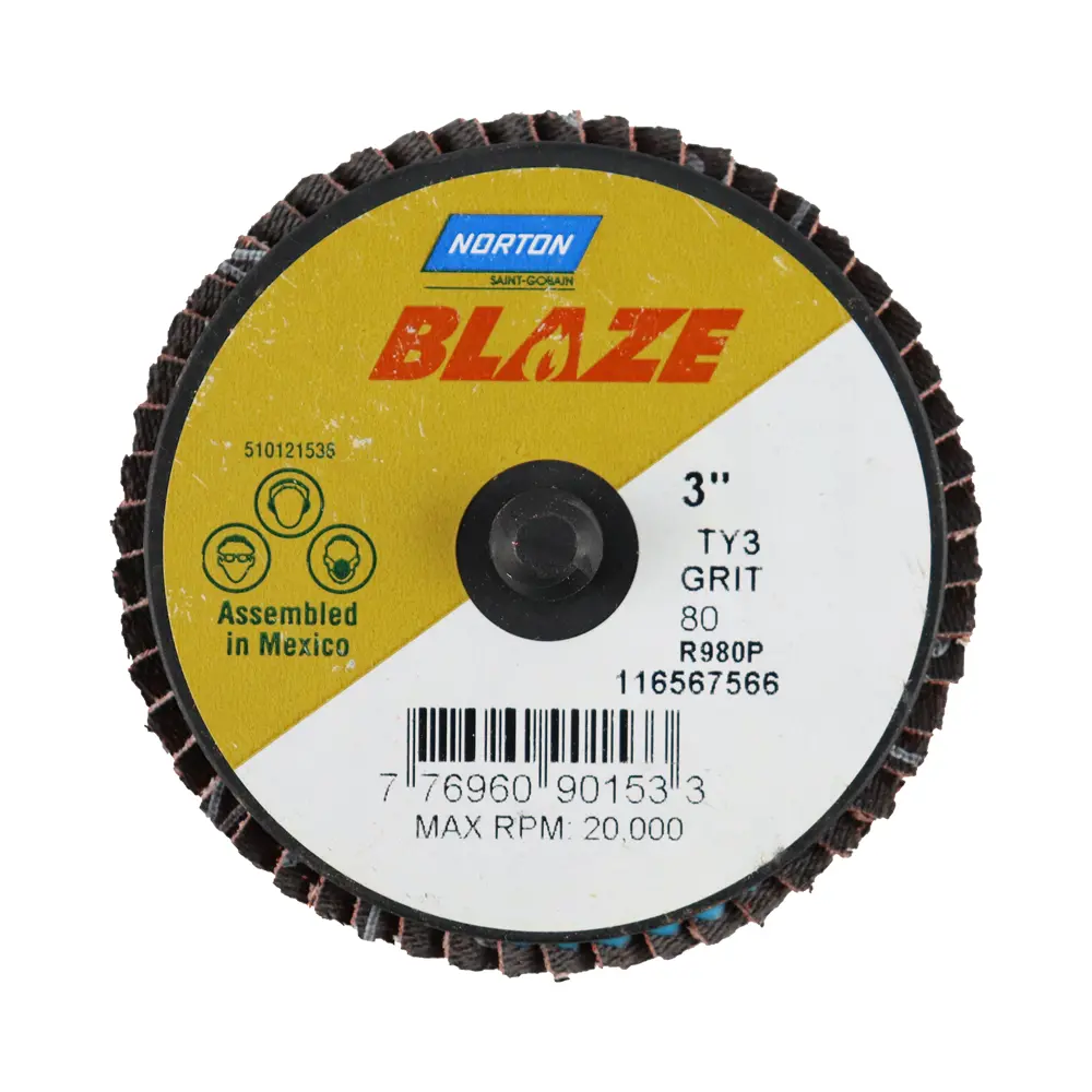 Norton Blaze R980p Quick Change Tr Mini Flap 75Mm 80 Grit - 10 Discs 1