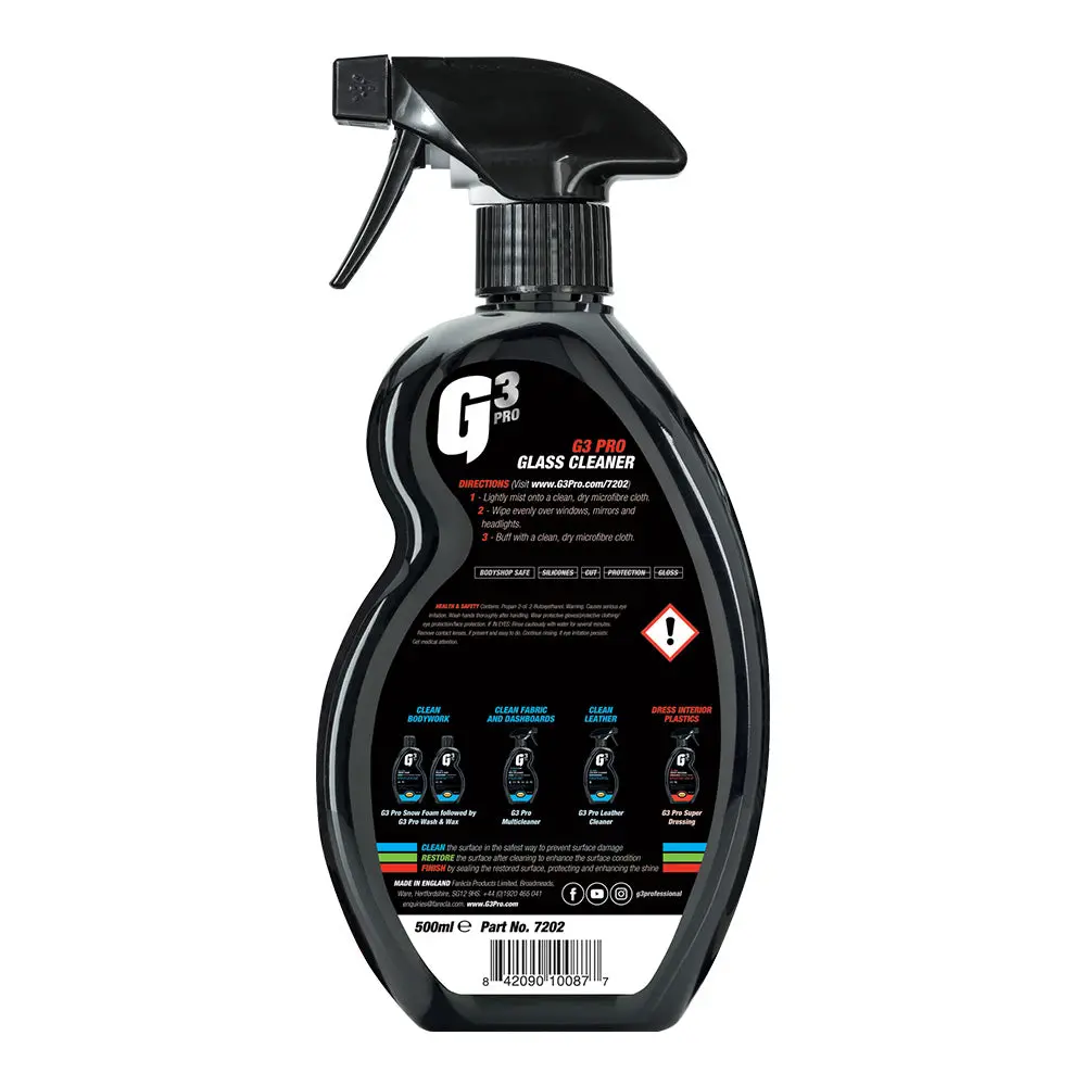 Farecla G3 Pro Glass Cleaner 500Ml Interior Windscreen Spray Car Care 2