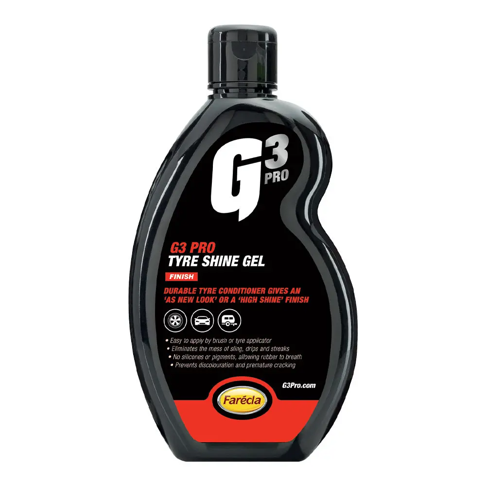 Farecla G3 Pro Tyre Shine Gel 500Ml High Shine Durable Finish Silicone Free 1