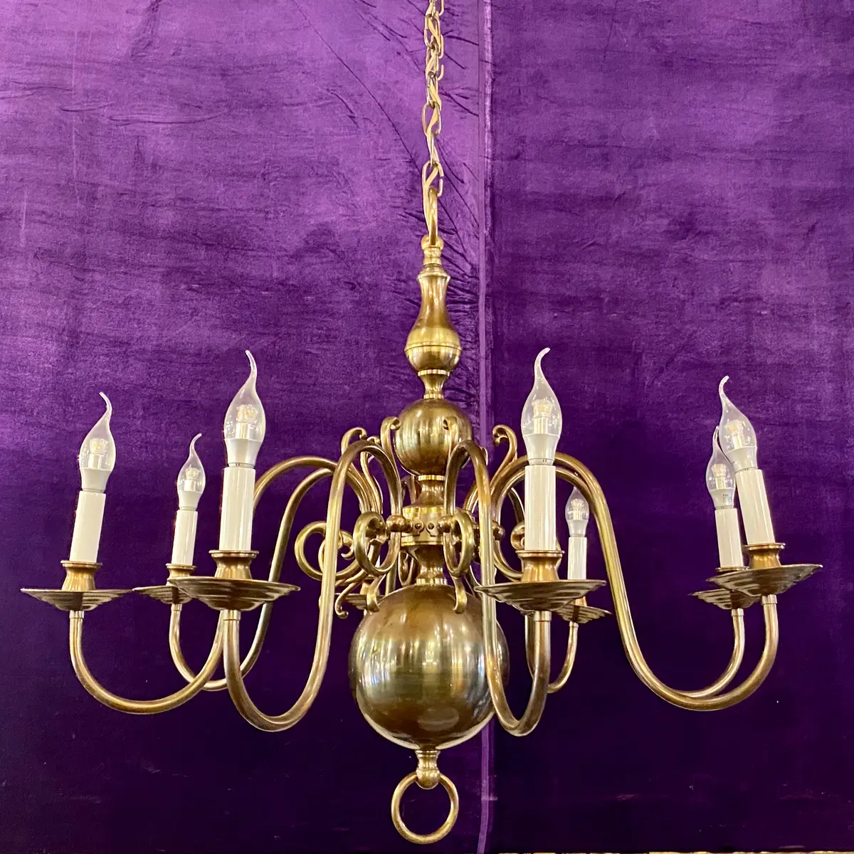 Antique Brass Flemish Chandelier - Sold 1