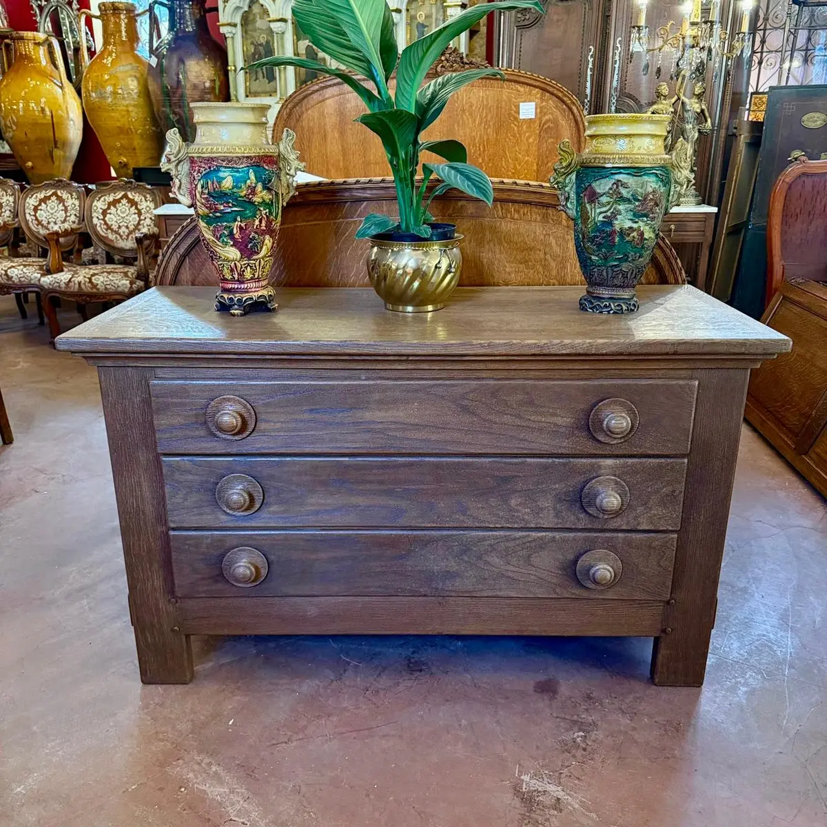 Solid Oak Three Drawer Chest 1