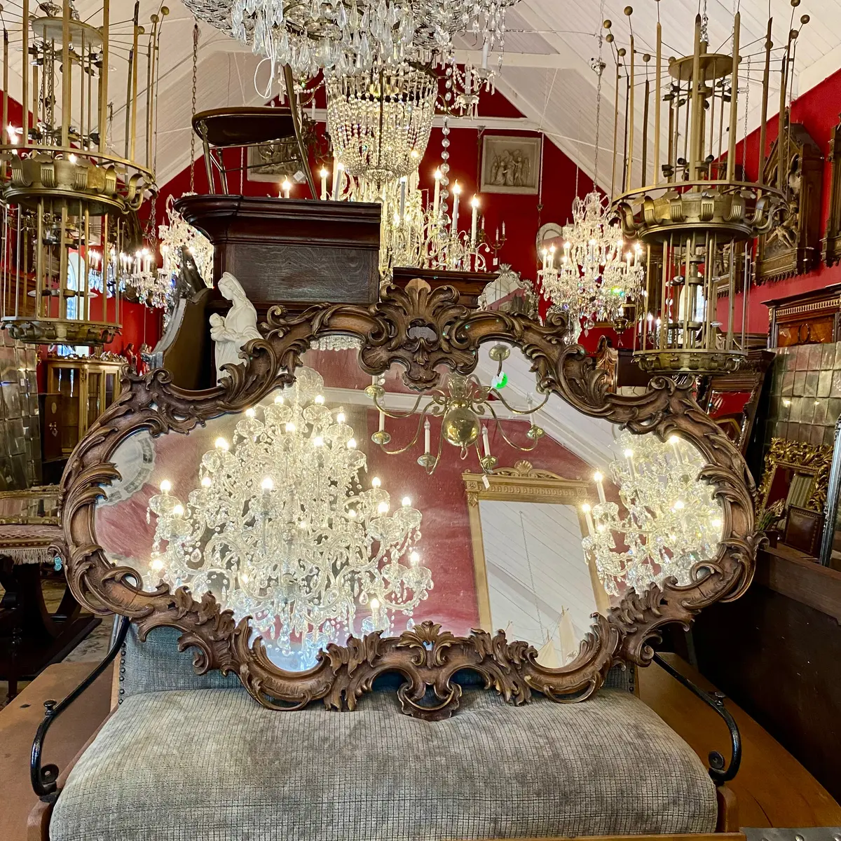 Stunning Carved Rosewood Mirror - Sold 1