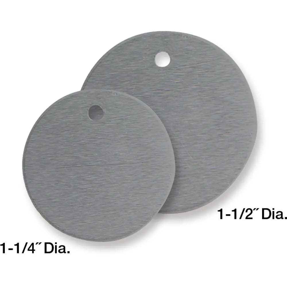 Tags, Aluminum, Round, Plain 1