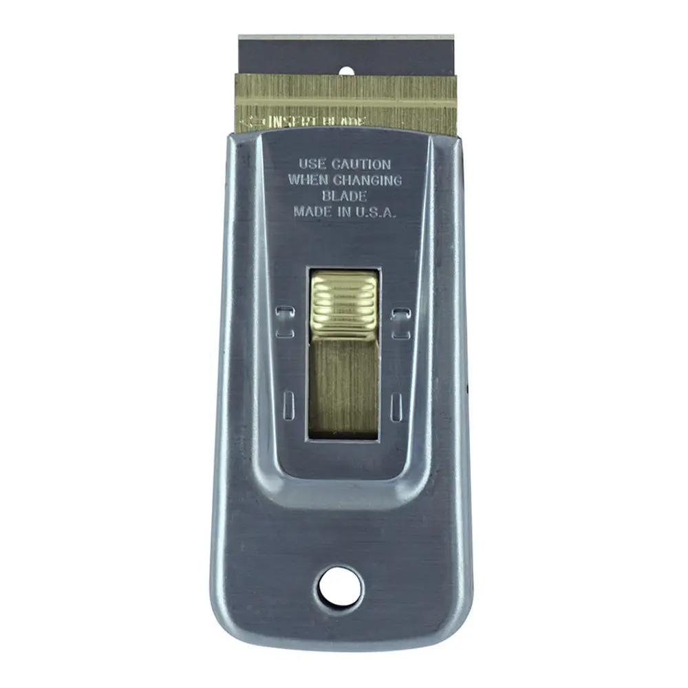 Sterling Heavy Duty Retractable Metal Scraper With Brass Button 1