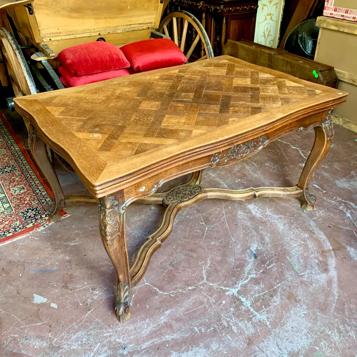Beautiful Antique French Oak Dining Table 1