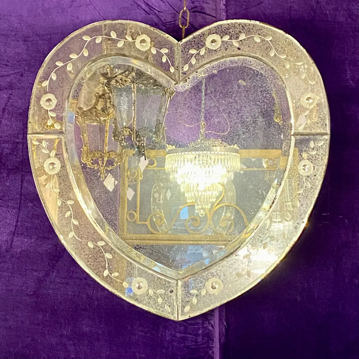 Aged Heart Shape Venetian Mirror - Sold 1