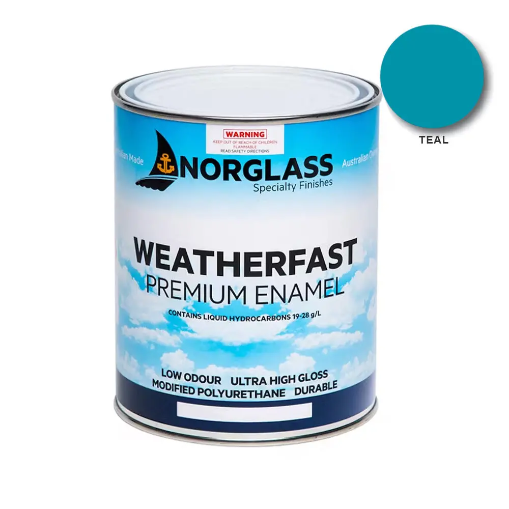 Norglass Weatherfast Marine Premium Enamel 1L Teal High Gloss 1