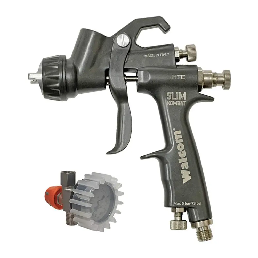 Walcom Slim Kombat Hte 1.3Mm Camo Green Kevlar Gravity Spray Gun + Regulator 1