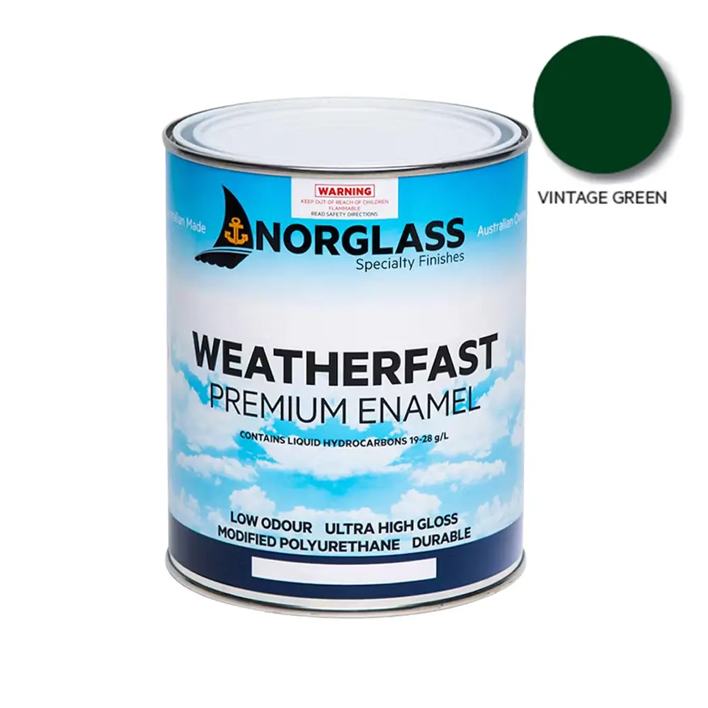 Norglass Weatherfast Marine Premium Enamel 500Ml Vintage Green High Gloss 1