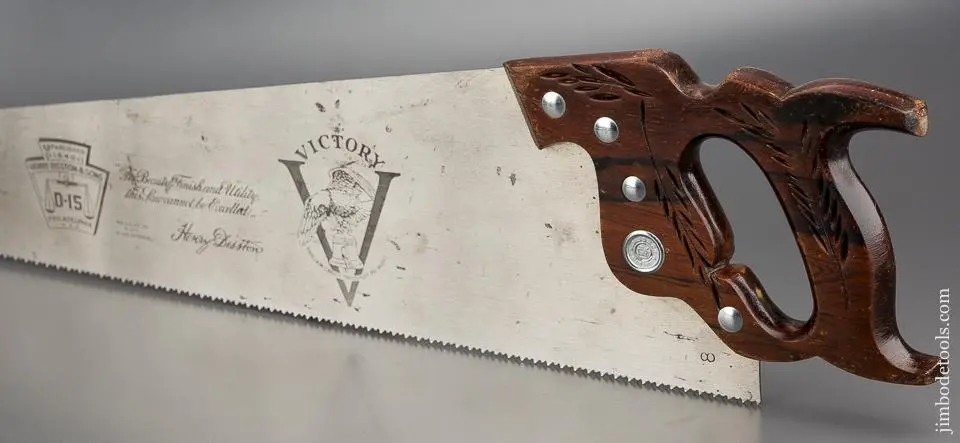 Mint 8 Point 26 Inch Crosscut Disston D15 Victory Hand Saw With Rosewood Handle Unused! -- 80665 1
