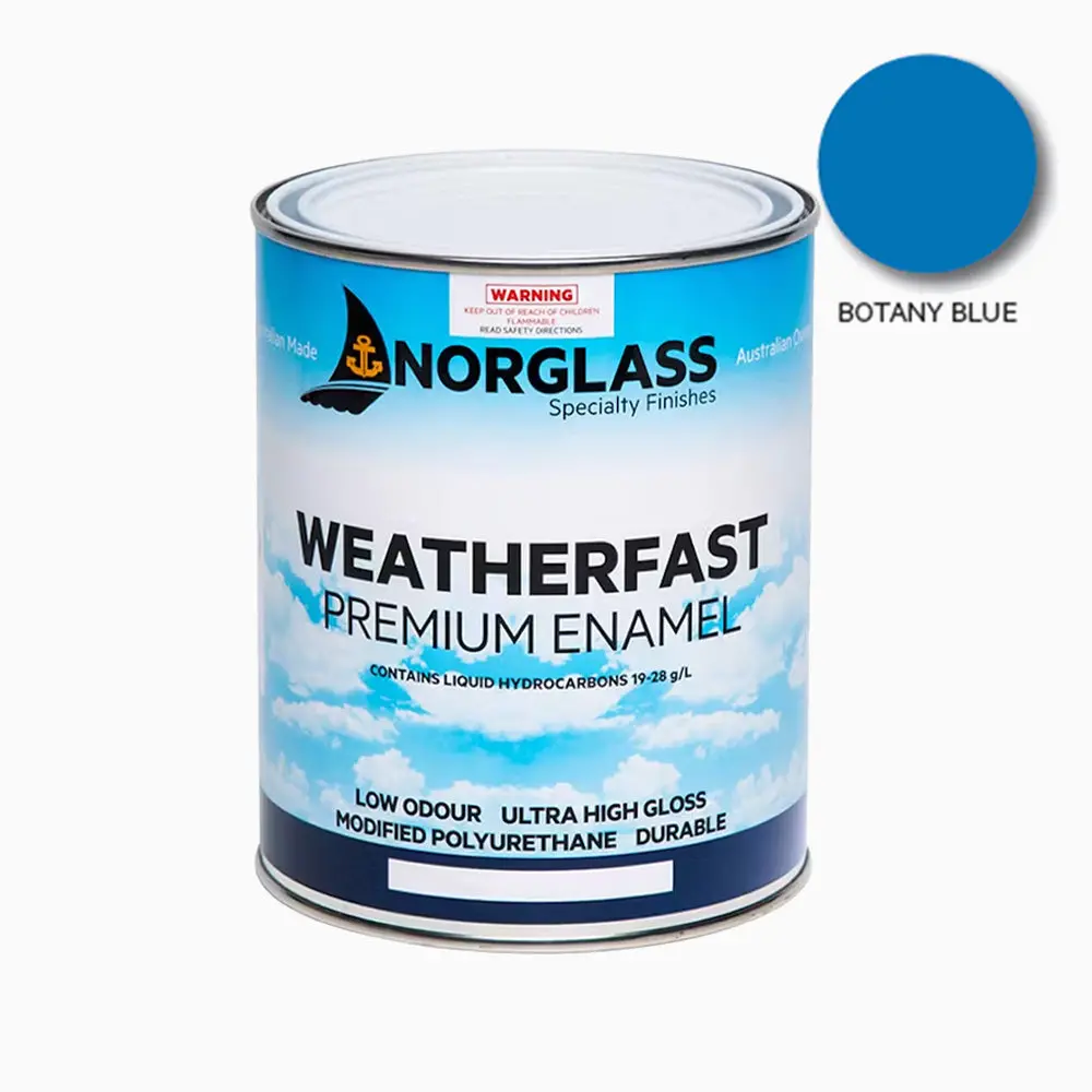 Norglass Weatherfast Marine Premium Enamel 500Ml Botany Blue High Gloss 1
