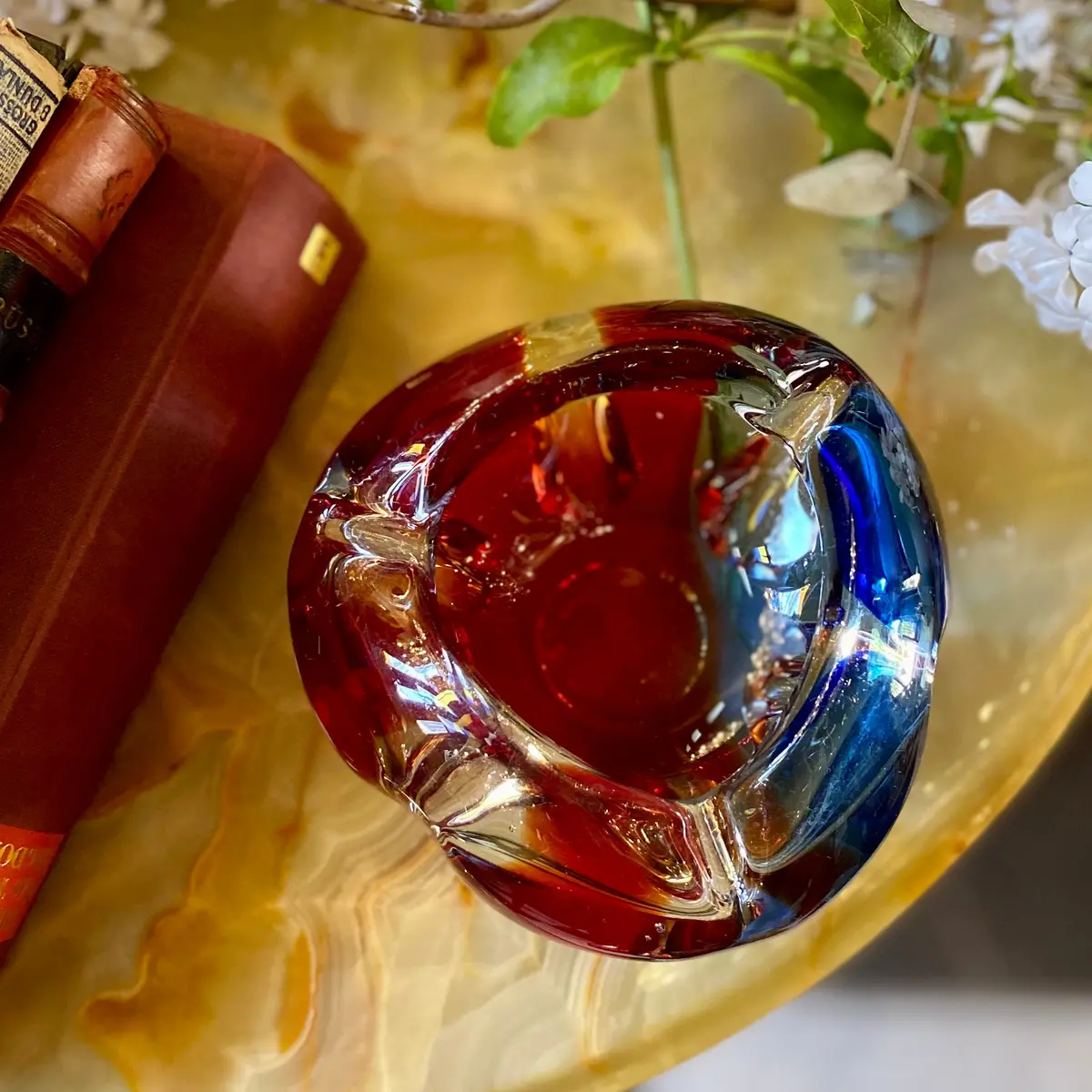Vintage Fire And Ice Murano Ashtray 1
