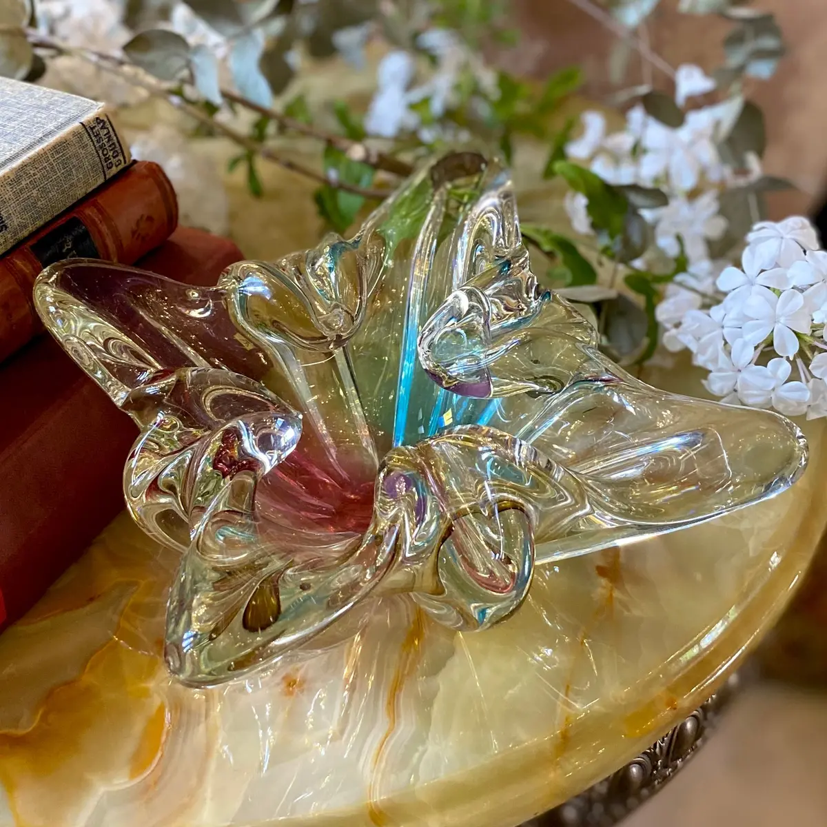 Unique Vintage Murano With Primary Colour Splash Bowl 1